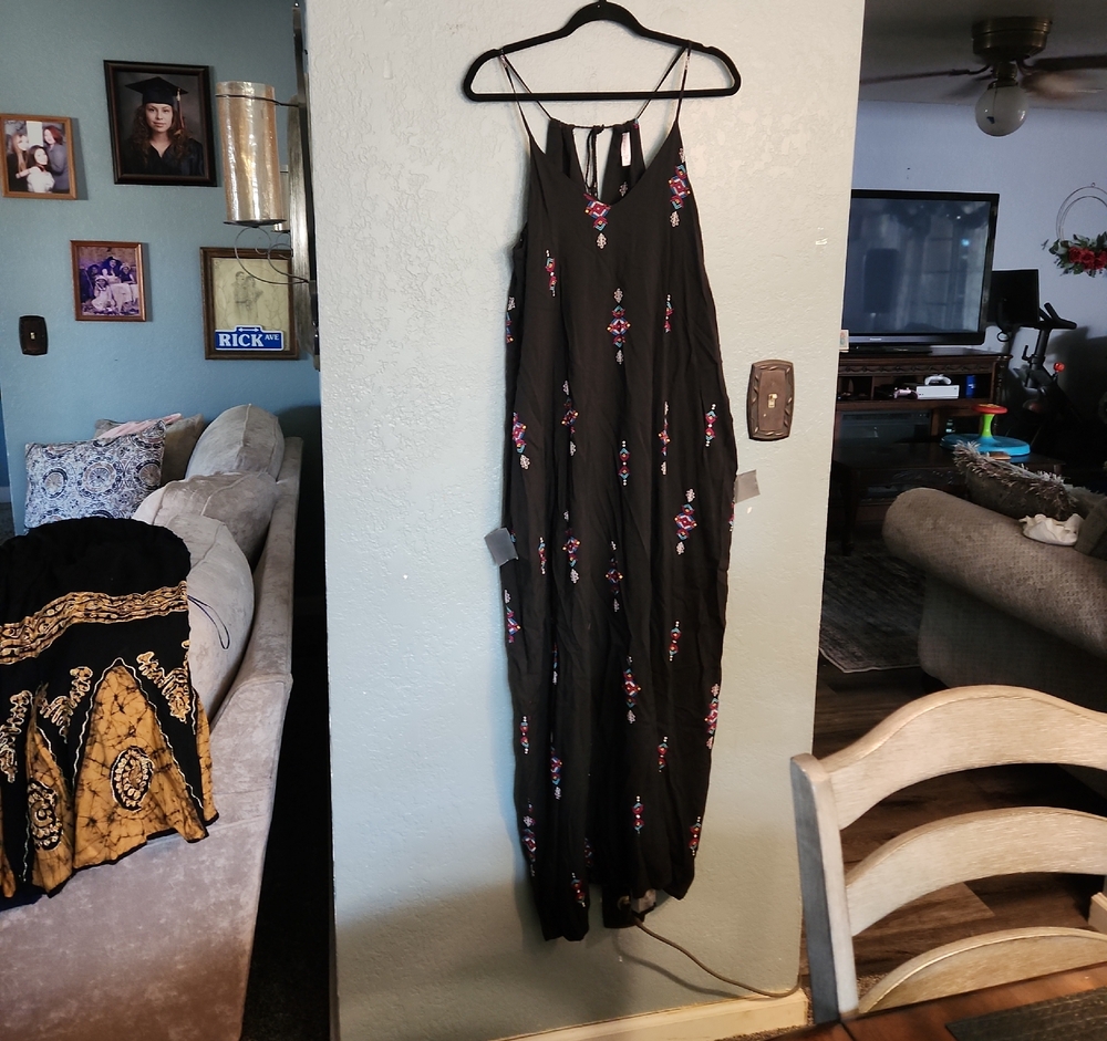 Xhilaration Black Floral Maxi Dress